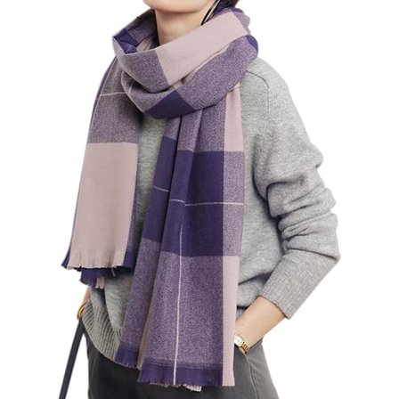 Lilla Rutete Damessjal Vinter Myk Sjal Dame Varm Lang S