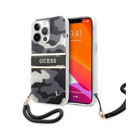 Iphone 13 Pro Max • Mobilskal • Guess Camo Strap • Svart/lila...
