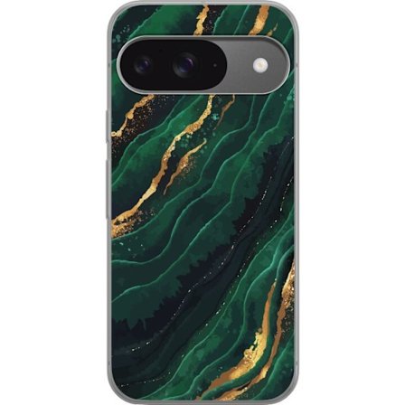 Kompatibelt Mobildeksel til Google Google Pixel 9 Pro Marmor Gull Grønn