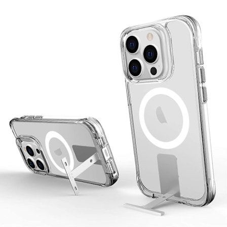 För iPhone 14 Pro Max TPU+PC Stöd Clear Phone Case Kompatibel med MagSafe