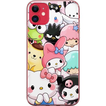 Kompatibelt Mobildeksel til Apple iPhone 11 Tett mønster av søte figurer med store øyne i ulike farger og uttrykk med LABUBU-tekst