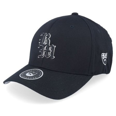Bearded Man - Svart flexfit Keps - Old English Logo Black Flexfit @ Hatstore