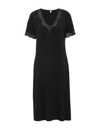Nightdress Nattkjole Svart Damella Of Sweden*Betinget Tilbud