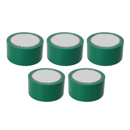 5 stk. 5 cm bred grønn gulvmarkerings tape for konkurransebane, gymsal, basketball, volleyball, tennisbane