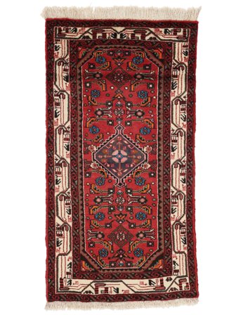 Tappeto Hamadan 65X124 Nero/Rosso Scuro (Lana, Persia)