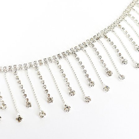 90 cm pitkä strassi nauha 2 strassi tupsu tyylillä, käytetty