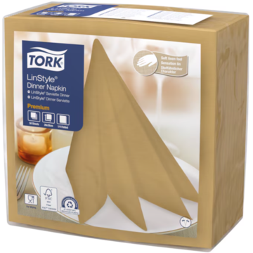 Servett Linstyle Tork Beige 1/4