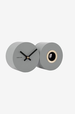 Karlsson - Veggklokke Duo Cuckoo - Grå - Veggklokker & bordklokker - Fra Homeroom