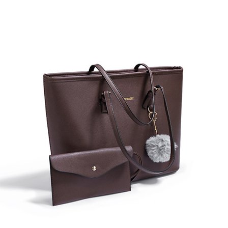 2 kpl Naisten käsilaukku, suuri shopper-käsilaukku nahkaa naisille, koululaukku toimistoon, kouluun ja ostoksille