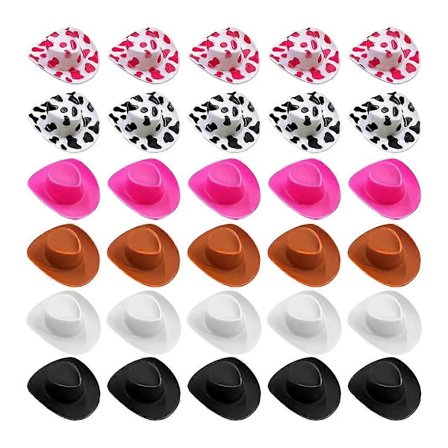 30 stk. Mini Western Cowboy Cowgirl Hat, Miniature Sød Dukkehat