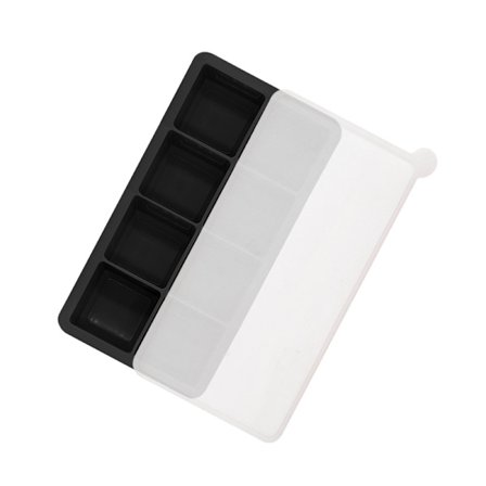 Iskubsform i Silikon med 8 Fack och Lock