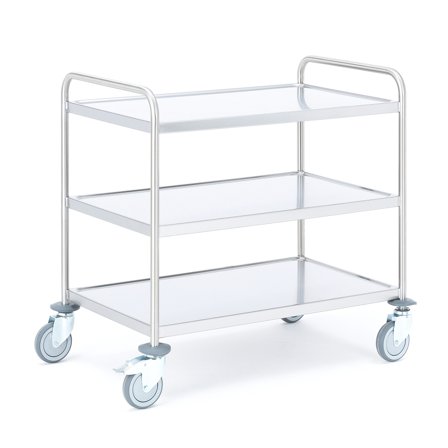 Servierwagen CONVOY mit 3 Böden, 900 x 550 x 950 mm, Edelstahl