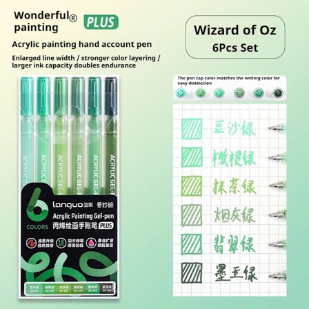 LANGUO 90/6 Färger Akrylmålnings Gelpenna 1.0mm Målning Ritning Skrivning Konstmarkörer Pennor Student Graffiti Akrylfärg Pennor