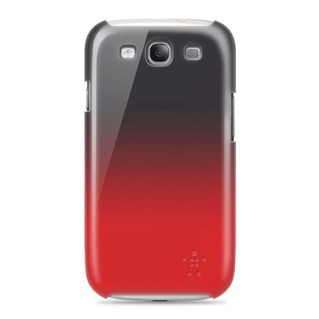 Belkin Shield Fade - Baksidedeksel for mobiltelefon - polykarbonat - svart, rød - for Samsung Galaxy S III