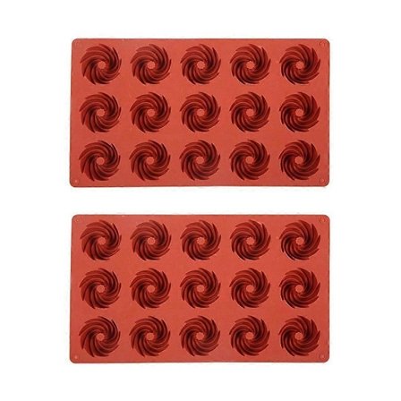 Mini Spiralformet 15 Hulrom Silikonkakeformer Baking Dessert Mousse Kakedekorasjonsformer Kake