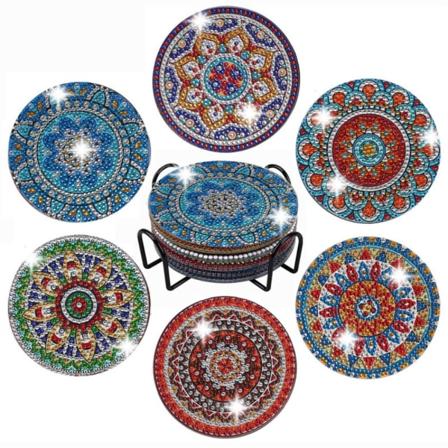 6 kpl / set DIY Diamond painting Coaster Pöytälevy FF F