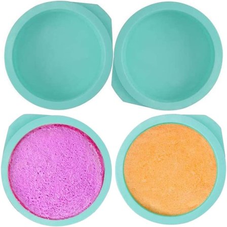 Rund silikonkakeform bakepanne 6 tommer non-stick bakeform silikonform for kaker brødpai 4 stykker-