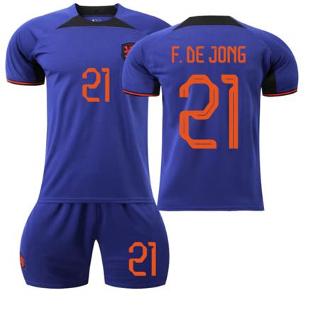 2022 Qatar World Cup Holland Borta Fotbollströja Set Xl