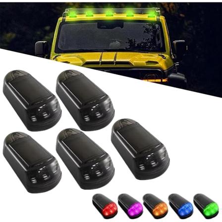 Aurinkovoimalla toimivat kuorma-auton ohjaamon valot, 7-v riset langattomat taksivalot, musta kuori - keltainen valo Black shell-yellow light