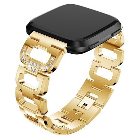 Fitbit Versa strassikivinen ruostumattomasta teräksestä valmistettu ranneke - Kulta