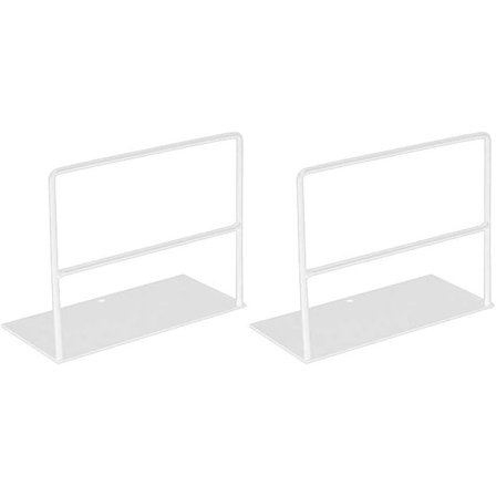 1 par smijern bokstøtter Enkle bokstativ Skrivebordsmagasinstativ Hvit