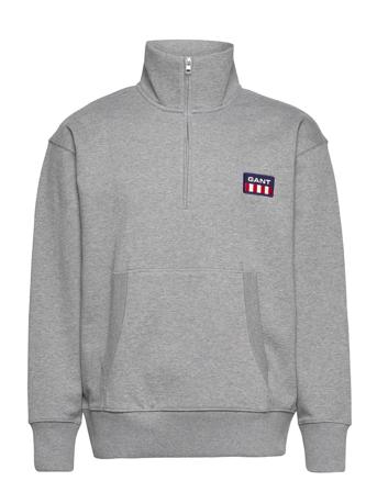 D.2 Retro Shield Half Zip Sweat Sweatshirt Trøje Grå GANT