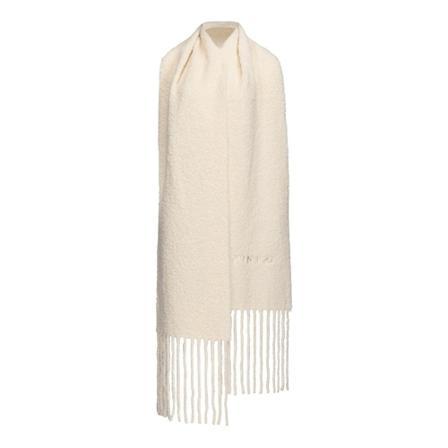 Pinko, Reina Scarf Alpaca Wool Boucle Beige, Dames, Maat:ONE Size