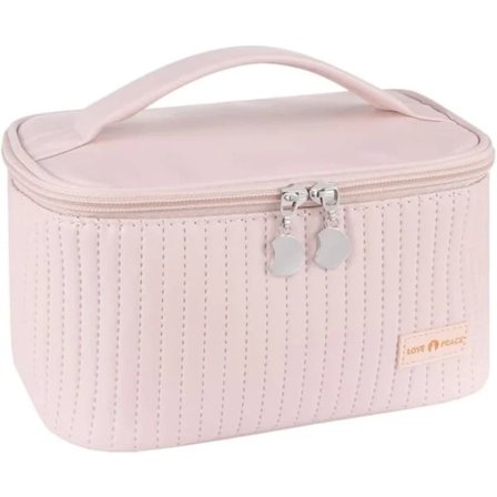 【PP】Rosa makeup taske, stor kosmetiktaske, bærbar organizer, vandtæt