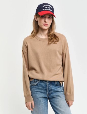 GANT Superfine Lambswool C-Neck - Beige - S