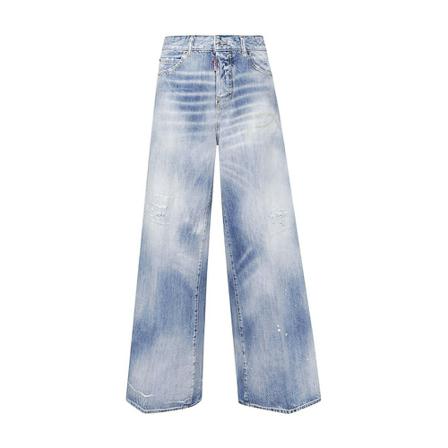 Dsquared2 Wide Jeans , Blauw , Dames , Maat: XS