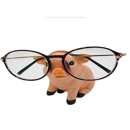 Grisprydnad i harts, glasögonhållare, handmålad, djur, riktigt rolig, gjord av polyresin, present till skojare och de unga i hjärtat