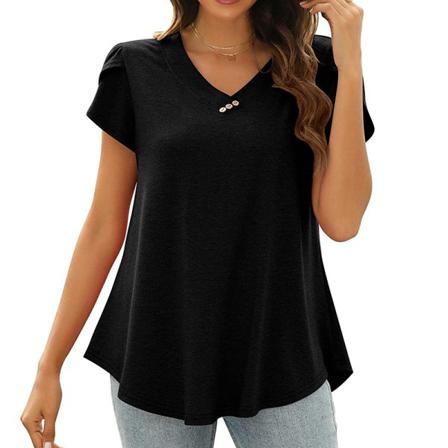 Print T-shirt För Kvinnor Med Blommönster