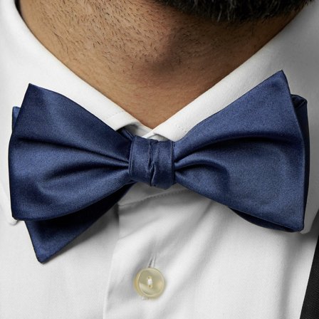 Navy Blue Basic Self-Tie Bow Tie for Men - Self-tie bow ties
