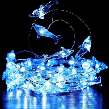 Dolphin Dekorativa Stränglampor, 3 Meter 40 LED 8 Lägen Kalla Vita Väderbeständiga (USB-drivna)