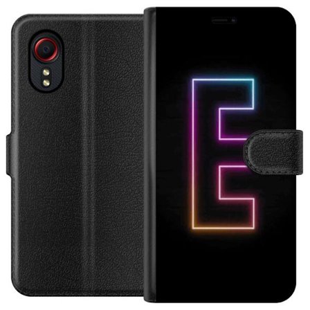 Yhteensopiva Lompakkokotelo Samsung Samsung Galaxy Xcover 5 Minimalistinen neonkirjain E kirkkaissa väreissä tummaa taustaa vasten modernissa ja tyy