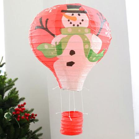 Varmluftsballong Papperslykta Jul Snögubb Jul