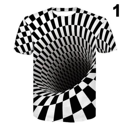 Män Kvinnor Kortärmade Tee Toppar Optical Illusion Hypnos 3d Print T-shirt