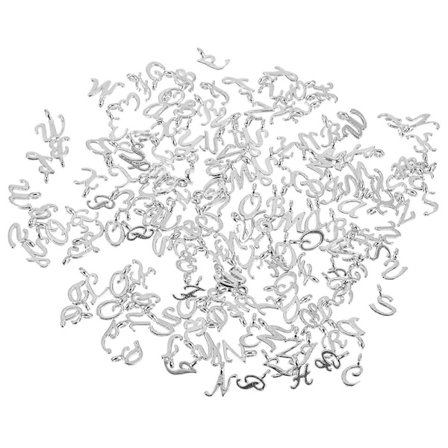 104 stk. metal alfabet charms bogstaver vedhæng til gør-det-selv armbånd smykkefremstilling