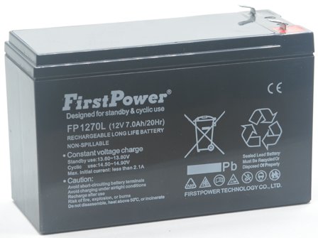 First Power FP1270L Batteri 12V, 7 Ah, Elfördelning & strömförsörjning