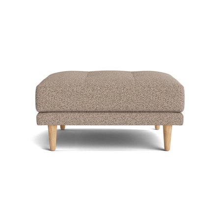 Cali Puf Puente Greige 81x71x40cm - Funktionel Fodskammel / Siddeplads med Bøgetræsben - Elegant Design til Hjemmet - Greige
