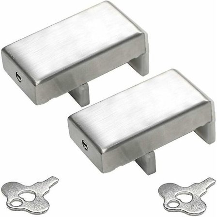 2 stk. skydelås til vinduer med anti-tyveri-rammebegrænser i legeret stål, sikkerhedsdør, børnesikkerhedsbegrænser, 36*67*37mm