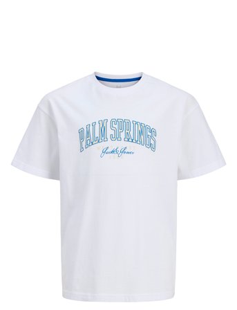 Jack & Jones Jjdetroit Tee Ss Crew Neck Jnr - White - 140