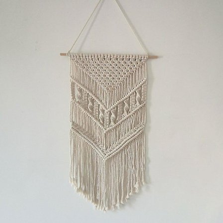 Makramé Veggteppe Boho Chic Geometrisk Kunst Romdekor