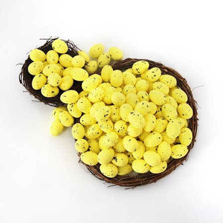 2026 påske 50 stk. flekkete dekorative egg fest hagepynt*4 cm gul (3*4)*50