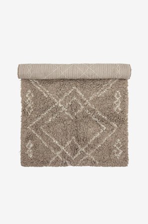 Bloomingville - Edea tæppe 150x90 - Brun - Bomulds- & kludetæpper - 90X150 - Fra Homeroom