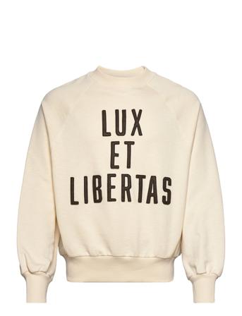 D1. Luxe C-Neck Sweat-shirt Genser Creme GANT*Betinget Tilbud