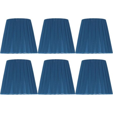 Pakke med 6 små lampeskjermer i stoff, lampeskjerm for nattbord, lysekrone (mørkeblå)