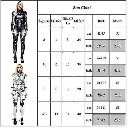 Halloween 3d Robot Printed Cosplay Jumpsuit Carnival Party Cyberpunk Playsuit Fancy Dress Costume Compatible Women Adult -a