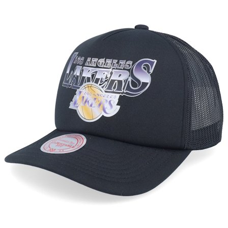 Mitchell & Ness - NBA - Black - trucker - Cap - Los Angeles Lakers Rock On Black Trucker - Hatstore