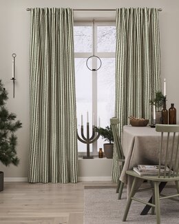 Julegardin garnfarget stripe krepp 2-pk Grønn